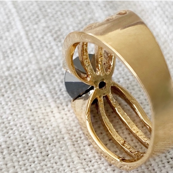 14k Gold 1.3ct Black Diamond Ring Size 6 - Picture 5 of 7